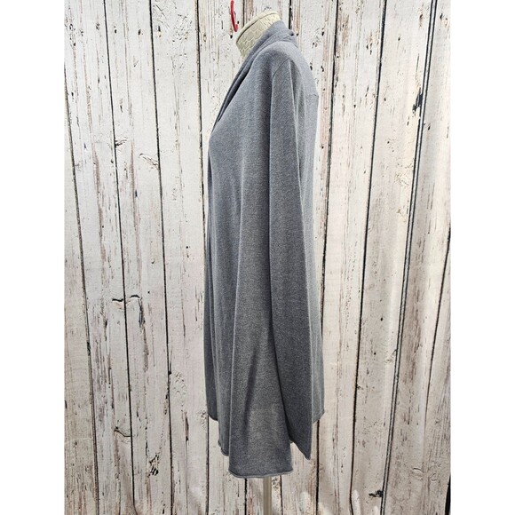LM Women's S Cullen Silk Cotton Open Front Light Weight Cardigan Sweater in Gray - Picture 4 of 8